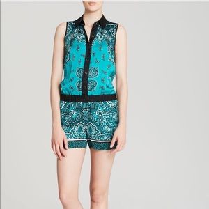 Michael KORS: Paisley green print romper